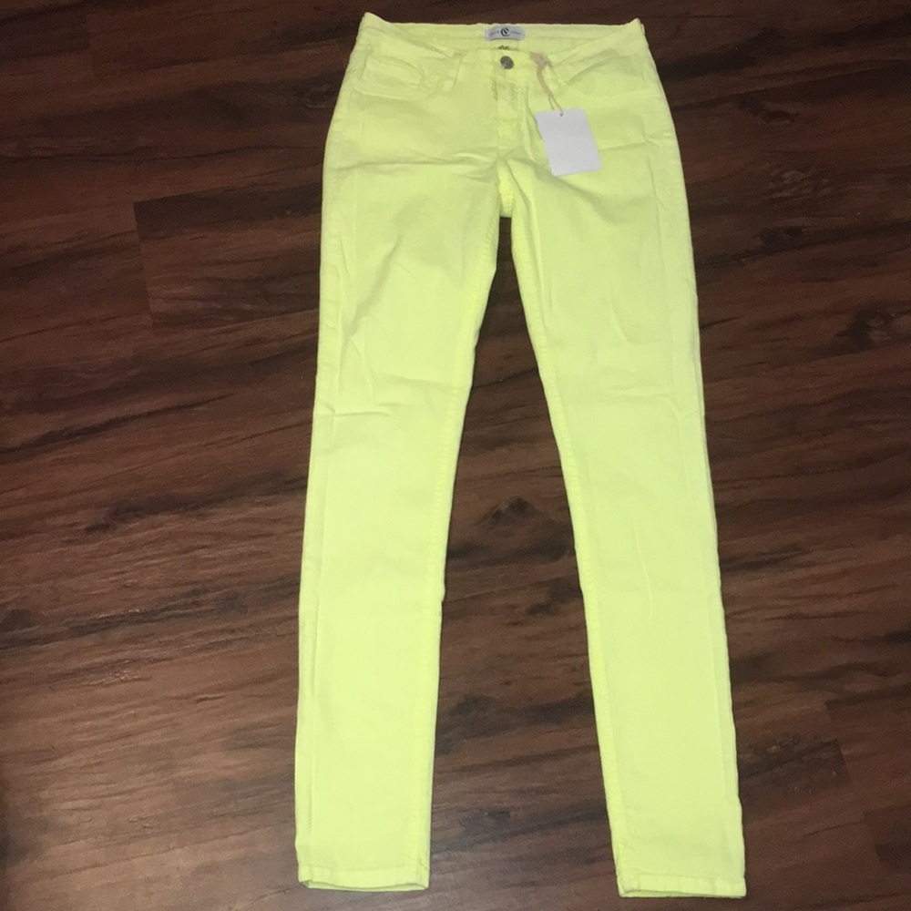 Neon Yellow Color Denim Jeans
